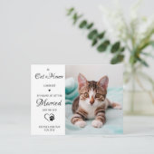 Cat Of Honor Pet 結婚's Photo Save The Date 案内ポストカード (スタンド正面)