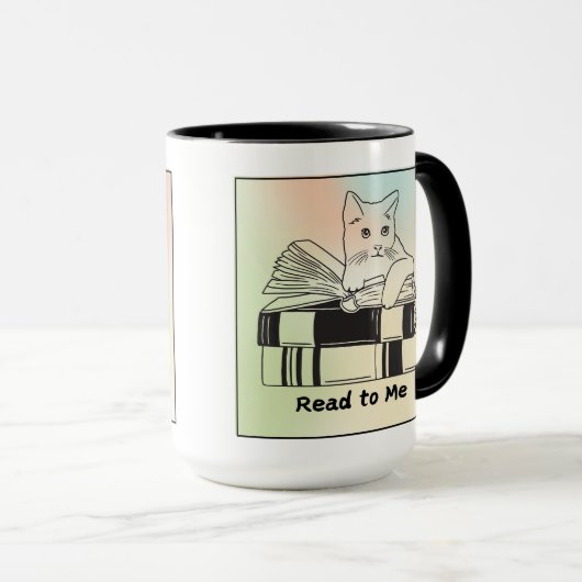 Cat on a Book マグカップ (正面右)