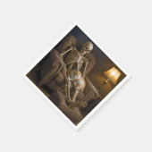 Cat On a Halloween Skeleton スタンダードカクテルナプキン (角)