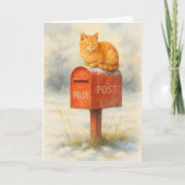 Cat on a mailbox Xmas card  シーズンカード (正面)
