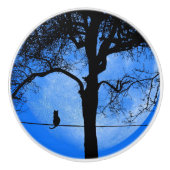 Cat on a Wire Blue Moon セラミックノブ (正面)