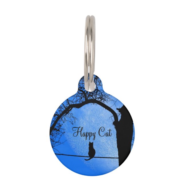 Cat on a Wire Blue Moon Owner Info ID # on Back ペット　ネームタグ (正面)