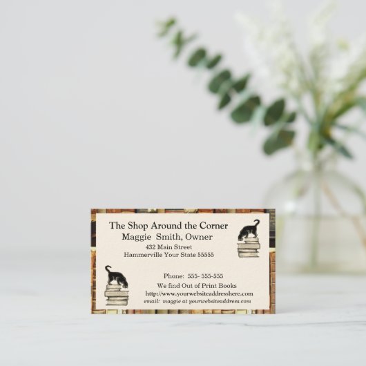 Cat on Books名刺 名刺 (スタンド正面)