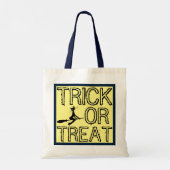 Cat On Broomstick, Halloween Tote Bag トートバッグ (裏面)