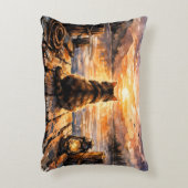 Cat on Dock at Sunset アクセントクッション (正面(垂直))