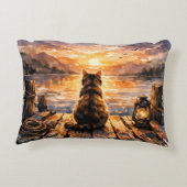 Cat on Dock at Sunset アクセントクッション (裏面)