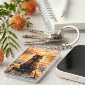 Cat on Dock at Sunset キーホルダー (正面右)