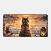 Cat on Dock at Sunset デスクマット (正面)