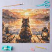 Cat on Dock at Sunset 薄葉紙 (クラフト)