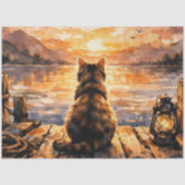 Cat on Dock at Sunset 薄葉紙 (正面)