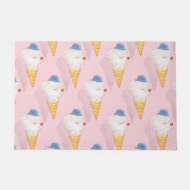 Cat on Dout Pool Float ドアマット