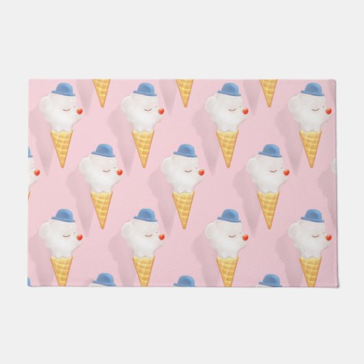 Cat on Dout Pool Float ドアマット (正面)