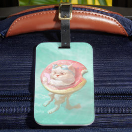 Cat on Dout Pool Float ラゲッジタグ