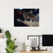 Cat on Fence (21)ポスター ポスター (ホームオフィス)