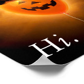 Cat on Halloween Balloon ポスター (角)