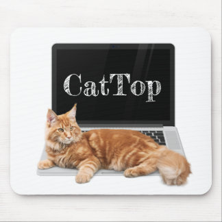 Cat on Laptop - CatTop マウスパッド