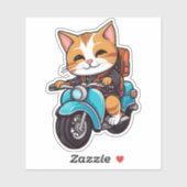 cat on motorcycle シール (シート)