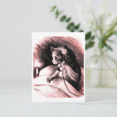 Cat on Phone Louis Wainはがき ポストカード (スタンド正面)