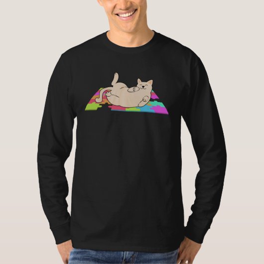 Cat On Puzzles Puzzle Puzzle Piece Game Jigsaw Puz Tシャツ (正面)