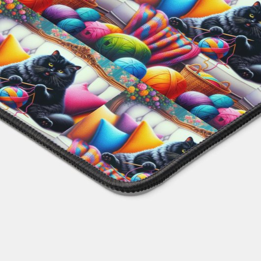 Cat on sofa and sweethings デスクマット (コーナー)