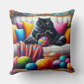 Cat on sofa with sweet things クッション (裏面)