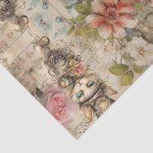 Cat on Steampunkコラージュヴィンテージデコページ 薄葉紙 (詳細)