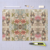 Cat on Steampunkコラージュヴィンテージデコページ 薄葉紙 (クラフト)