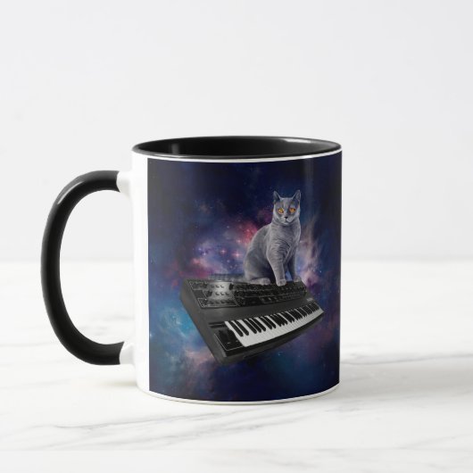 Cat on Synseziser in宇宙 マグカップ (左)