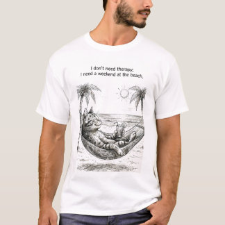 Cat on the Beach T-shirt “I Need a Weekend at the Tシャツ