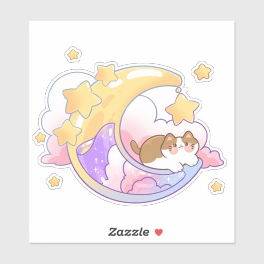 cat on the moon シール (シート)