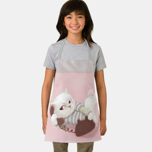 Cat on the Phone エプロン (インサイチュ)