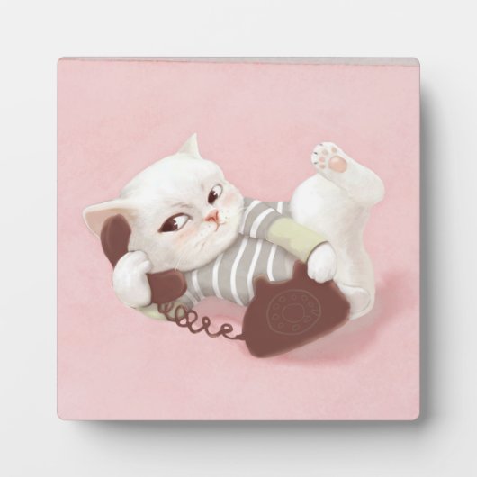 Cat on the Phone フォトプラーク (正面)