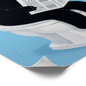 Cat on toilet bathroom wall art ポスター (角)