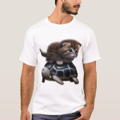 Cat on turtle tシャツ (正面)
