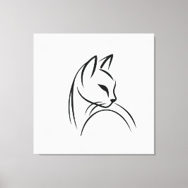 Cat one lineミニマルデザイン キャンバスプリント