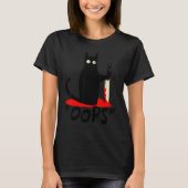 Cat Oops  Black Cat Murderous Cat With Knife Hallo Tシャツ (正面)