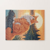 Cat Orange and White ジグソーパズル (横)