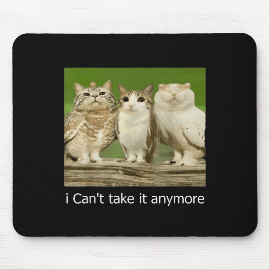 Cat Owl Funny Meow I Can't Take It Anymore  マウスパッド (正面)