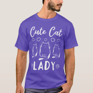 Cat Owner Cat Lover Cute Cat Girl Cute Cat Lady Tシャツ
