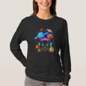 Cat Owner Galaxy Planets Cat Tシャツ (正面)
