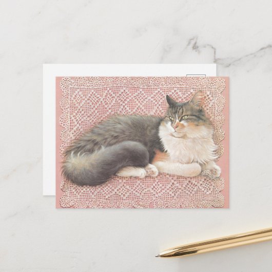 CAT PAINTED POSTCARD ポストカード (正面/裏面インサイチュ)
