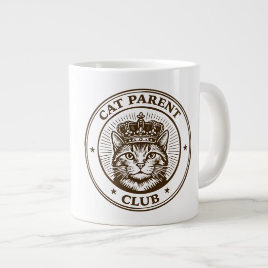 Cat Parent Club – For Humans Owned by Cats ジャンボコーヒーマグカップ (正面右)