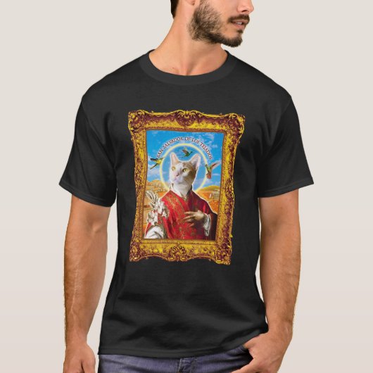Cat Parody Renaissance Painting Weird Cat Saint Tシャツ (正面)