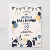 Cat party baby shower 招待状 (正面)