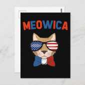 Cat Patriotic Kitty America 4th of July ポストカード (正面/裏面)