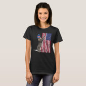 Cat Patriotic USA Cat  Dog Moms 4th July Apparel 1 Tシャツ (正面フル)