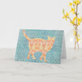 Cat Pattern on Patternアートノートカード4 カード (黄色い花)