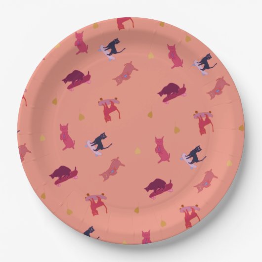 Cat Pattern Paper Plate ペーパープレート (正面)