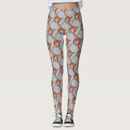 cat patterned Leggings レギンス (正面)