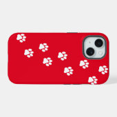 Cat Pawトレースパターンのカスタマイズ iPhone 15ケース (裏面横)